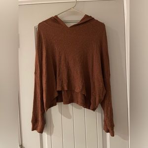 American Eagle burnt orange thermal pullover hoodie